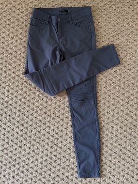 Prana Dark Gray Skinny Jeans with Paneled Knee Detail